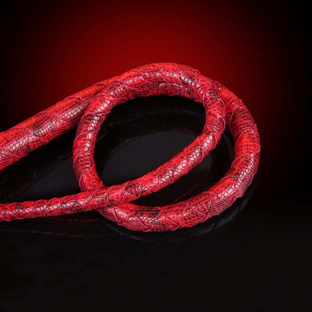 Crimson Dragon Tail Vegan Leather Whip - image 4