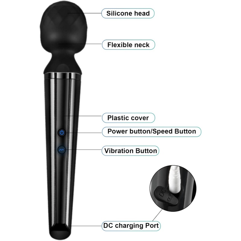 Powerful Cordless Silicone Wand Massager for Full-Body Relief-WeLovePlugs