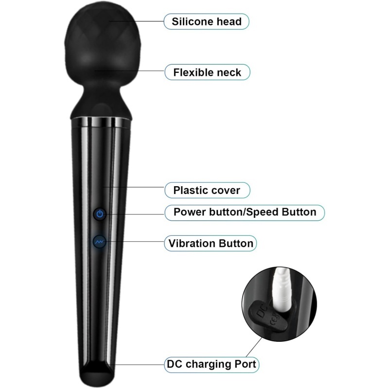 Powerful Cordless Silicone Wand Massager for Full-Body Relief-WeLovePlugs