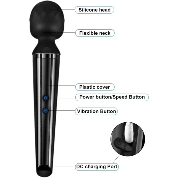 Powerful Cordless Silicone Wand Massager for Full-Body Relief-WeLovePlugs