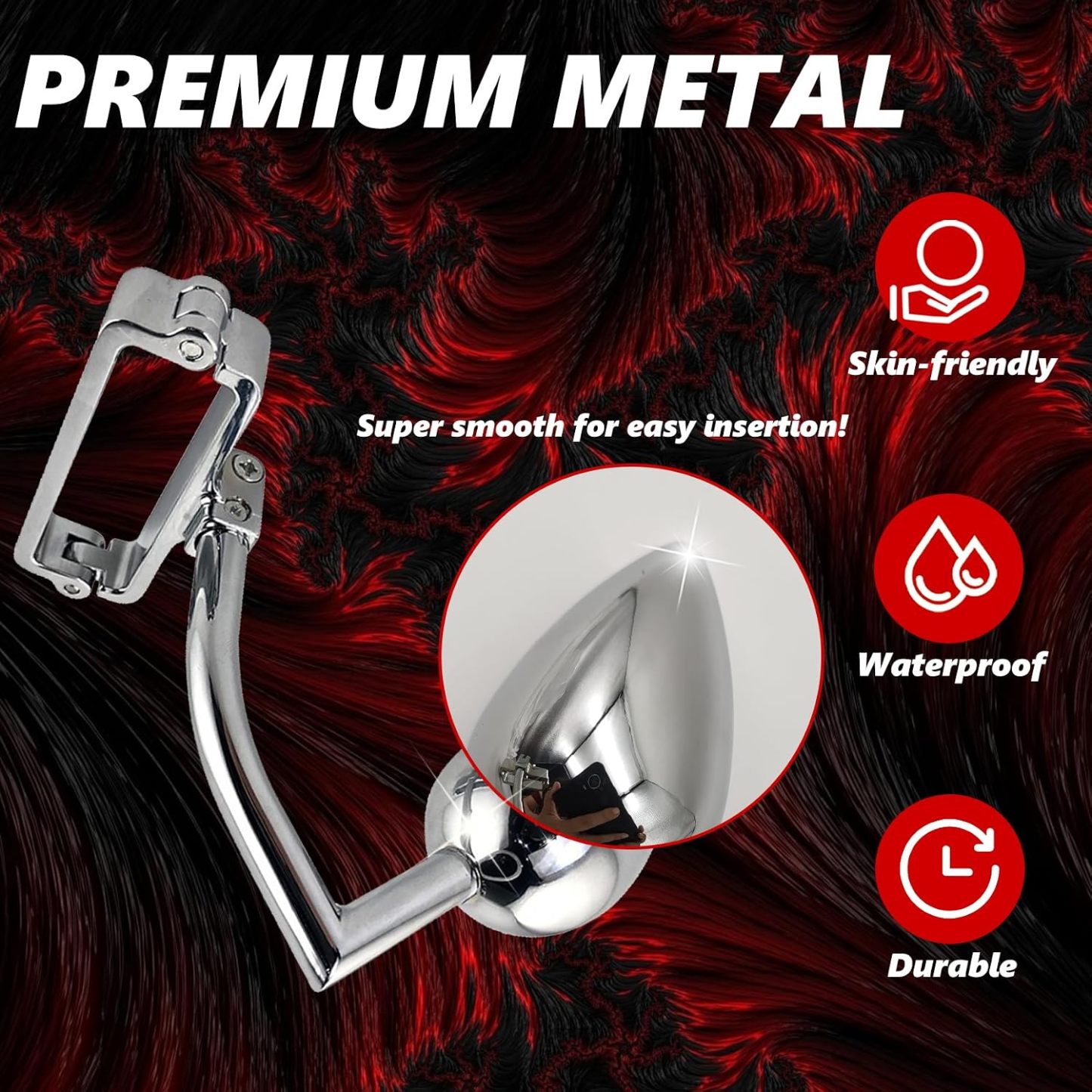 Stainless Steel Scrotum Clamp with Anal Butt Plug - image 3