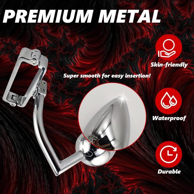 Stainless Steel Scrotum Clamp with Anal Butt Plug - image 3
