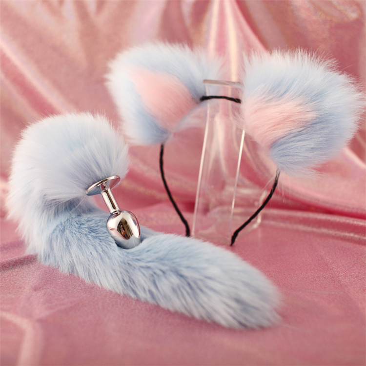 Cute Soft Cat Ears Headbands with 40cm Tail Plug Erotic Cosplay Accessories-WeLovePlugs