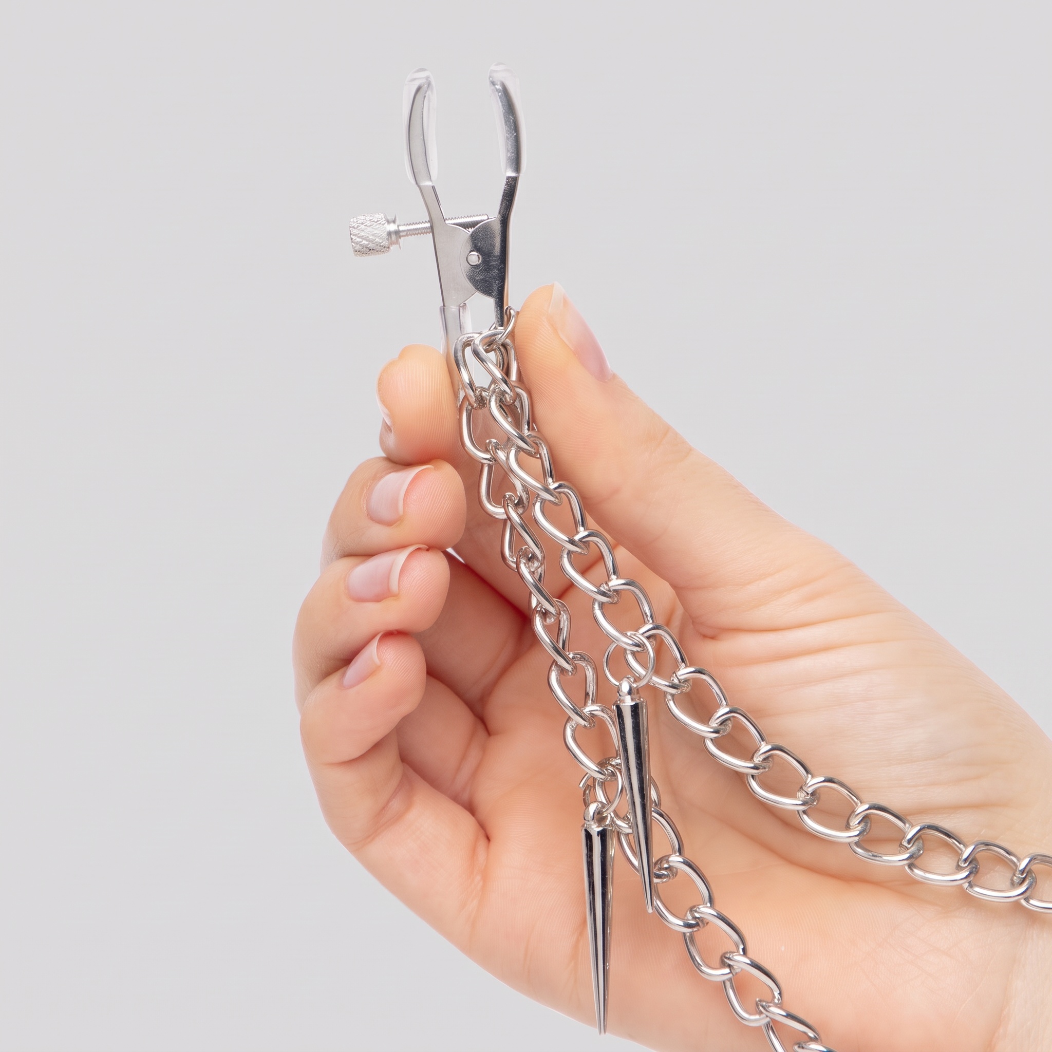 Spiked Chain Adjustable Nipple Clamps - image 2