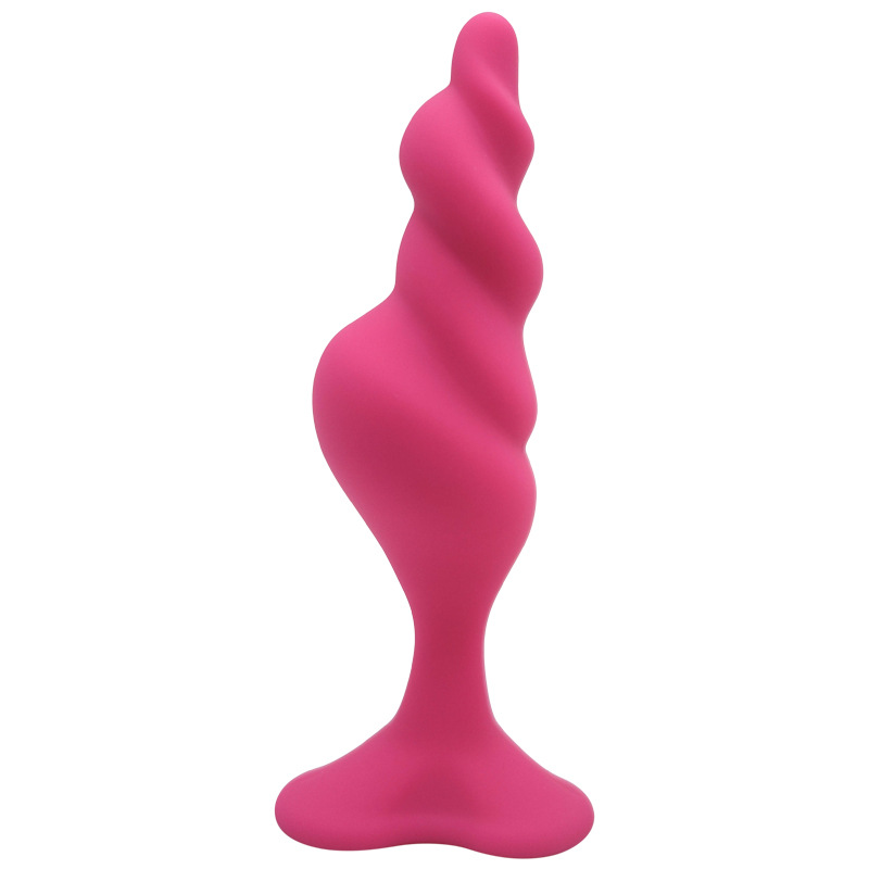 Soft Silicone Anal Plug with Rounded Tip & Flared Base - Rose - L - image 8