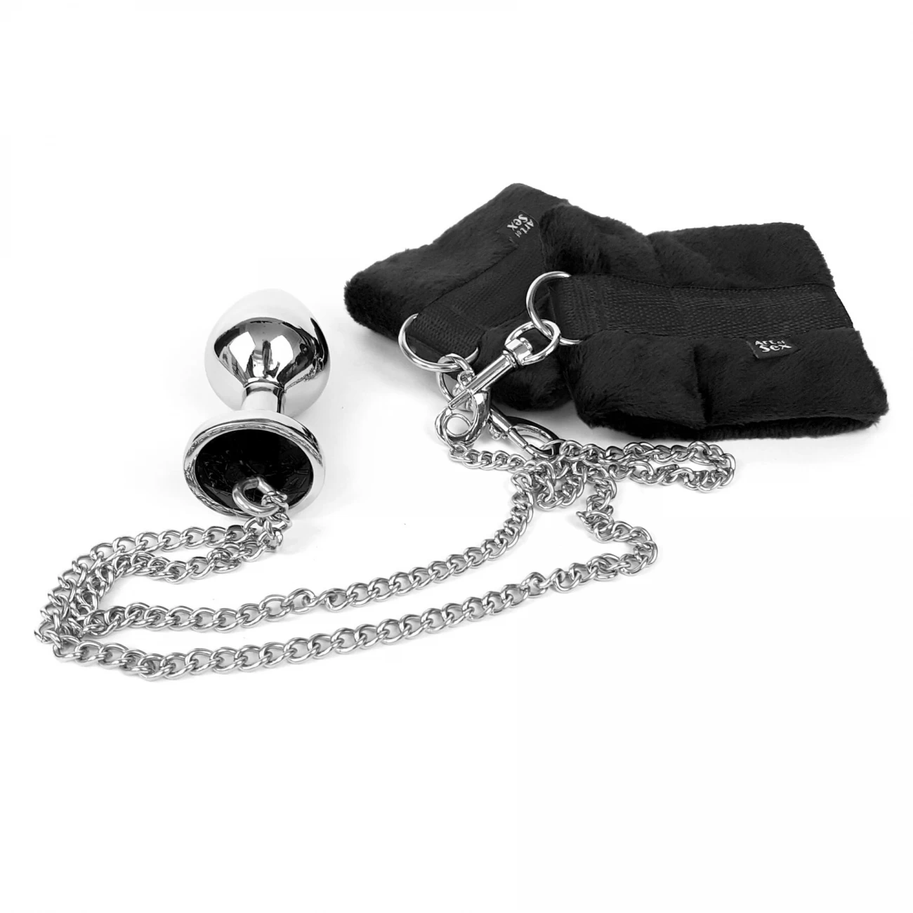 Art Of Sex Handcuffs With Metal Anal Plug  WeLovePlugs
