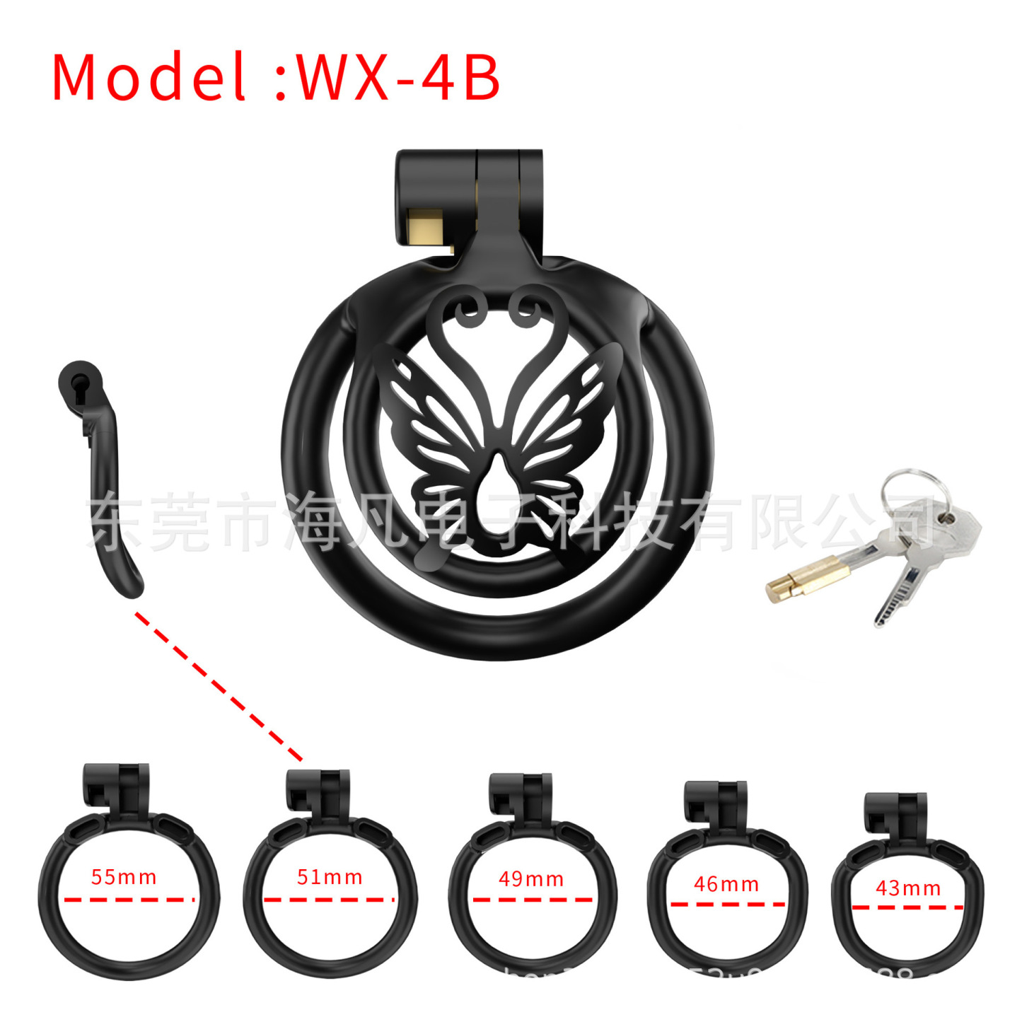 Butterfly Sissy Chastity Cage with 5 Rings -WeLovePlugs