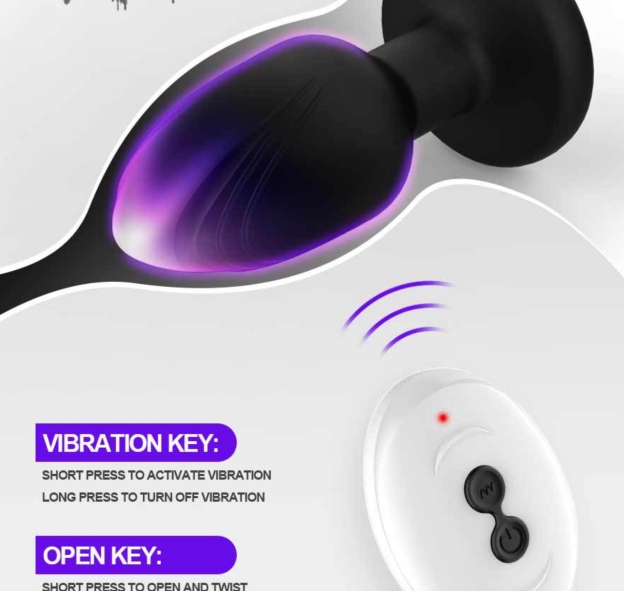 Light Up Vibrating 360° Rotating Butt Plug -WeLovePlugs