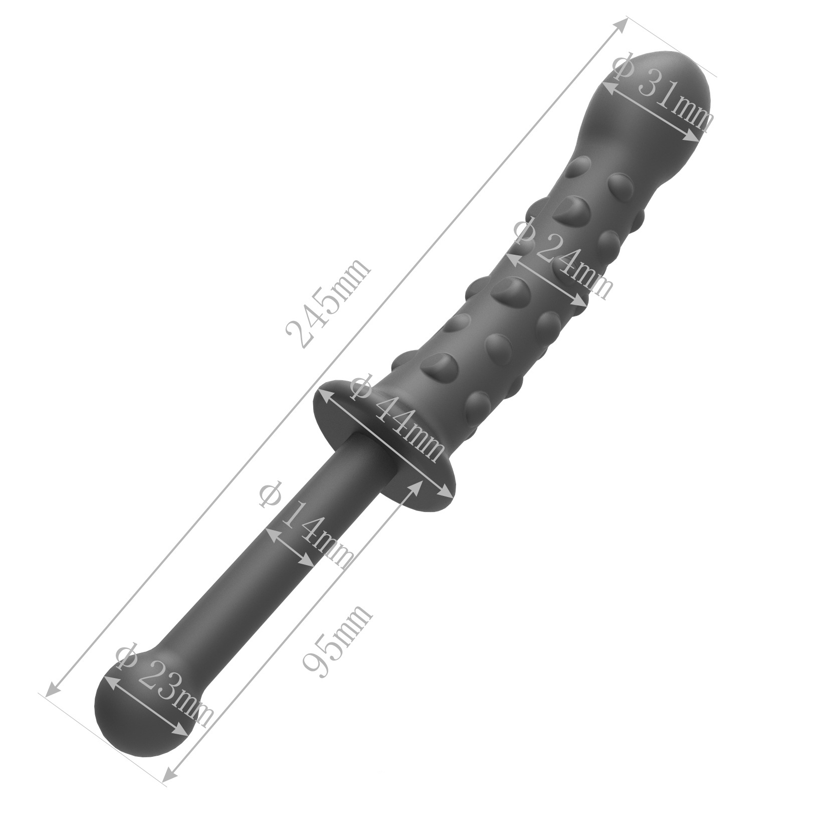 Textured Silicone Black Beaded Big Dildoâ Perfect for Anal & Vaginal Stimulation