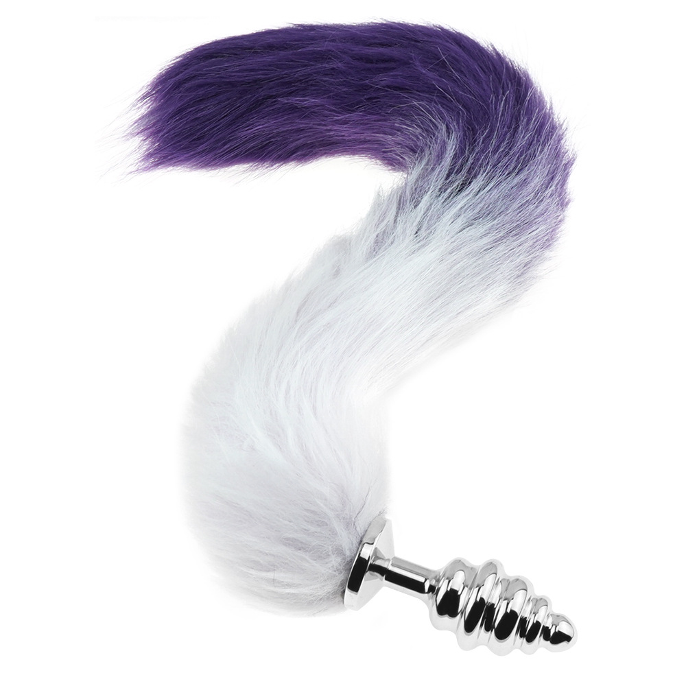 Smooth Long Fox Tail Flirting butt plug - Purple - image 1