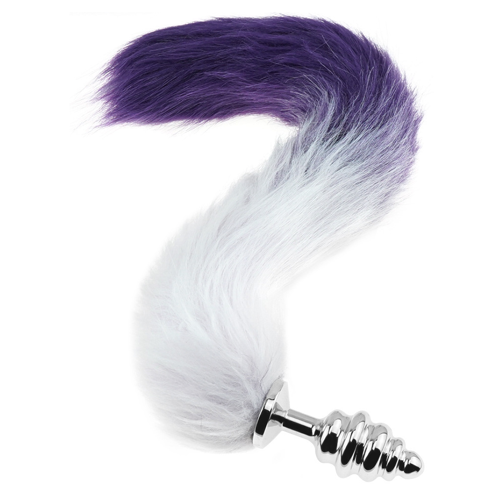 Smooth Long Fox Tail Flirting butt plug - Purple - image 1