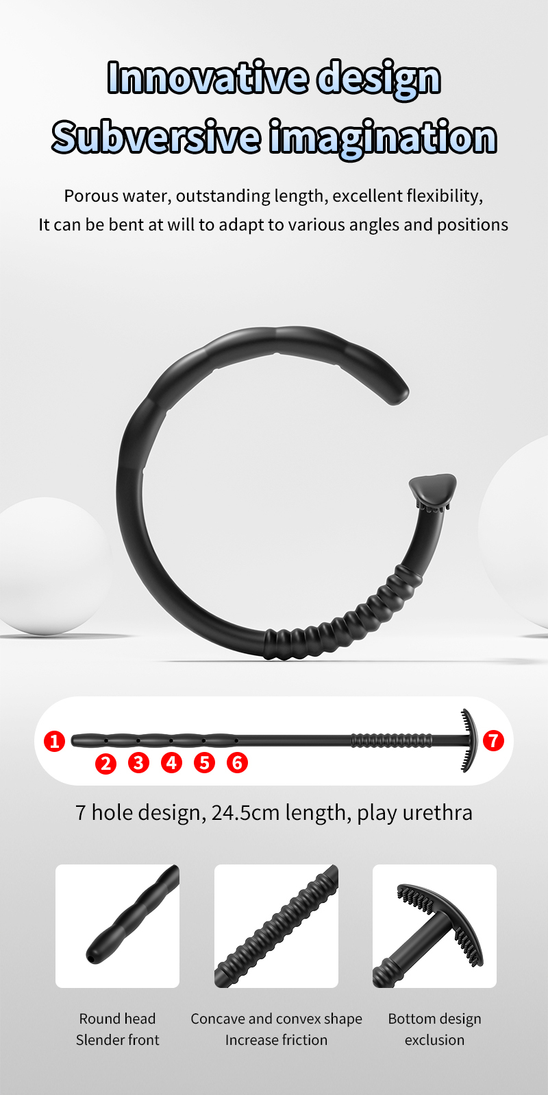 Silicone Urethral Exploration Plug with Syringe-WeLovePlugs