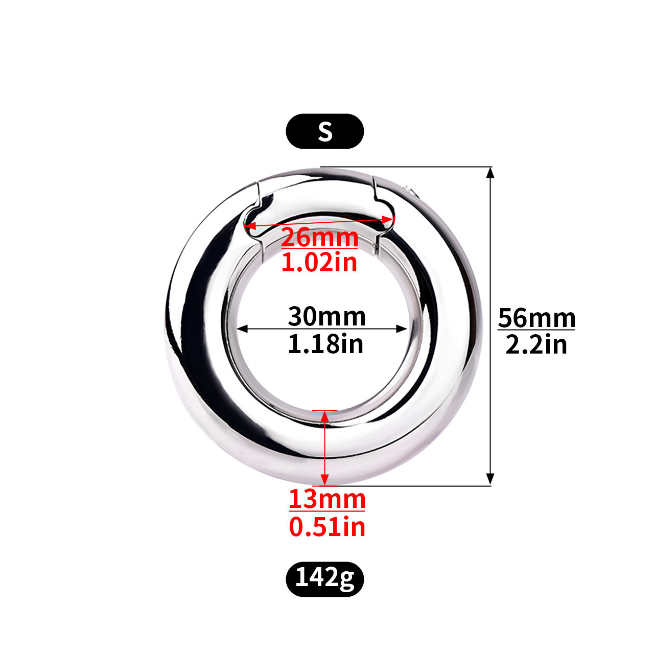 Stainless Steel Locking Cock Ring-WeLovePlugs