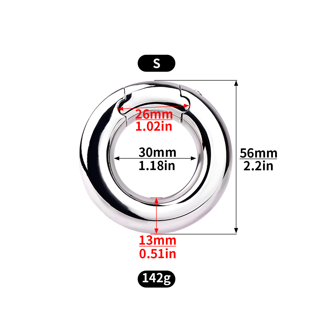 Stainless Steel Locking Cock Ring-WeLovePlugs