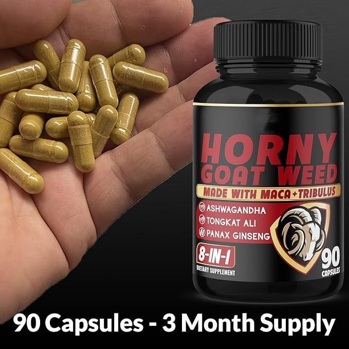 Horny Goat Weed Capsules Natural Aphrodisiac, Maca, Ginseng, Tribulus Terrestris -WeLovePlugs