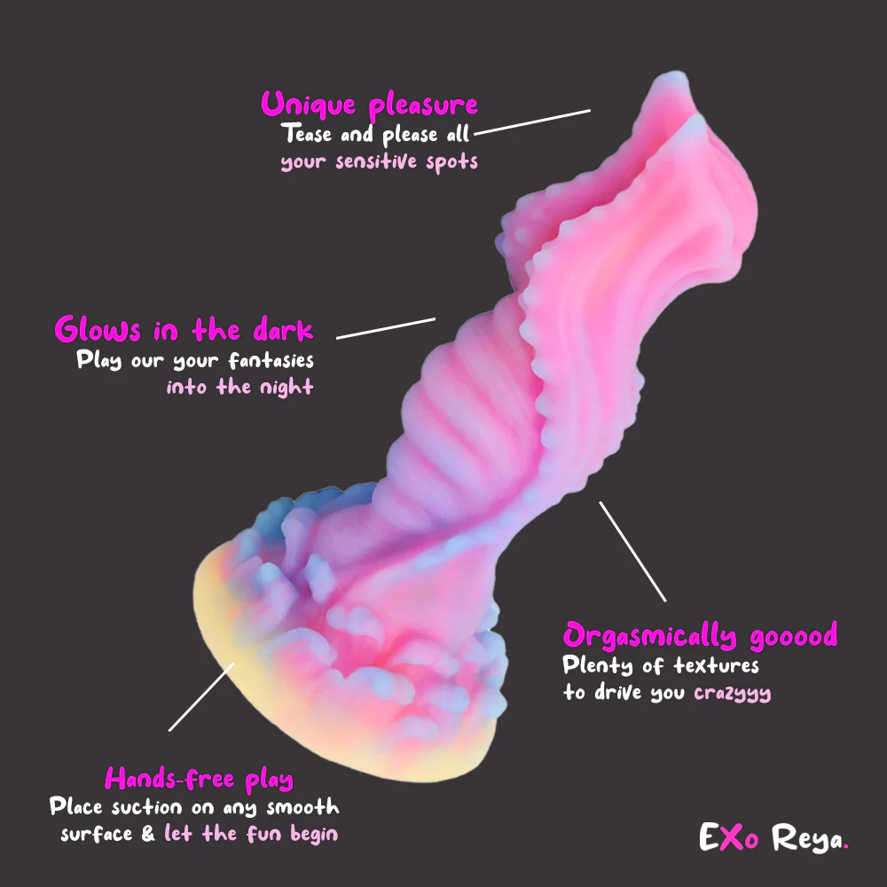 7.8'' Fantasy Dragon Dildo With Multi-texture Design & Glow-in-the-dark Effect - image 1