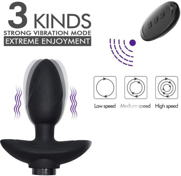 Remote Vibrating Foxy Butt Tail Silicone Anal Plug 