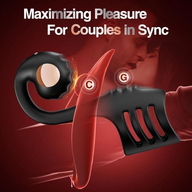 Ocean Pulse Duo – Seahorse-Inspired Vibrating Couples Ring