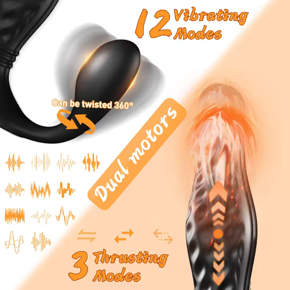 OrgasmoWave - Remote Control 3-in-1 Butt Plug Prostate Massager