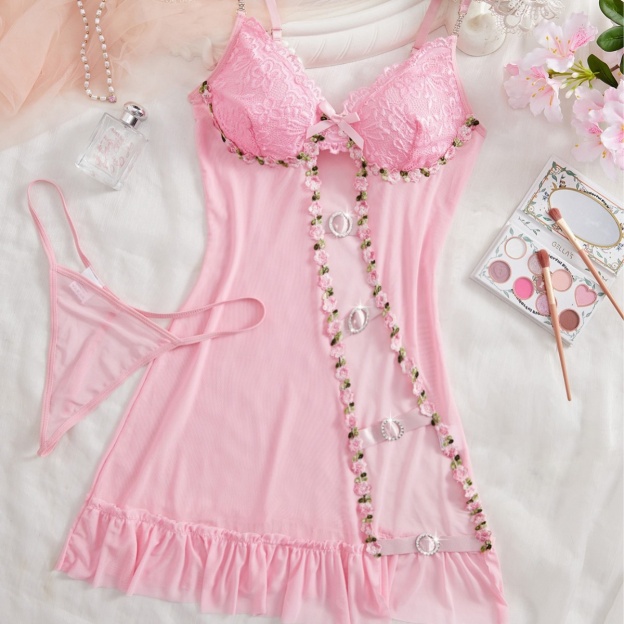 Lace Hollow-Out See-through Lingerie Dress-WeLovePlugs