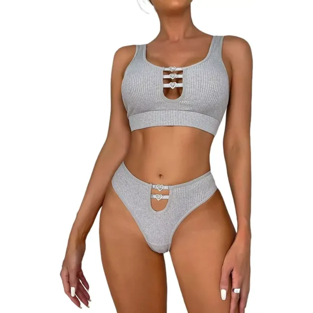 Sheer Lace Lingerie Set for Women – Deep V Teddy with G-String Panties-WeLovePlugs