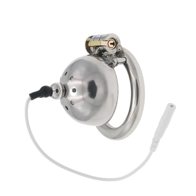 Stainless Steel Locking Chastity Cage with Urethral Tube (40mm–50mm Rings) - image 8