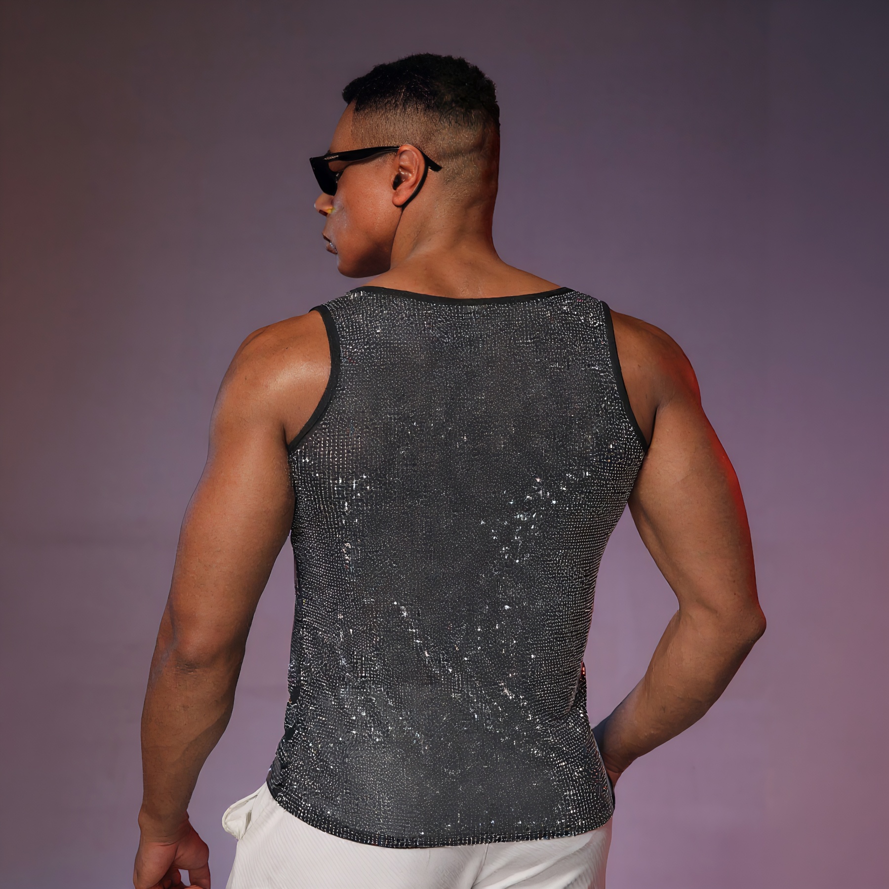 Men's Sexy Muscle Top Mesh Fishnet Tank Top - image 2