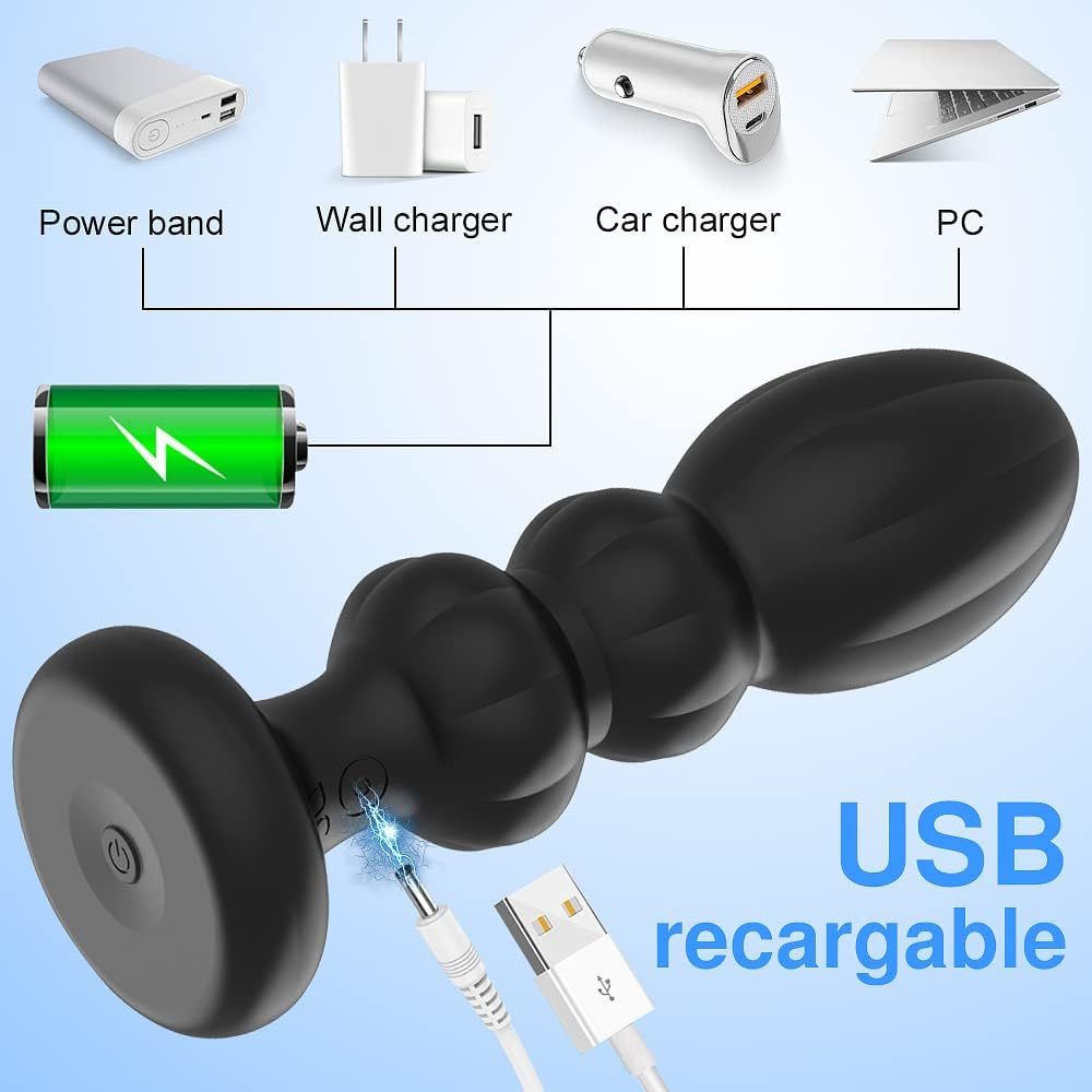 Vibrating Thrusting Silicone Butt Plug -WeLovePlugs