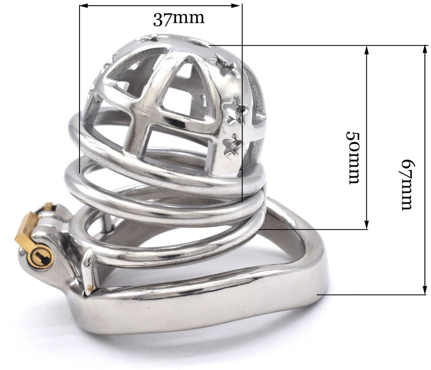 Metal Chastity Cage with Stars -WeLovePlugs