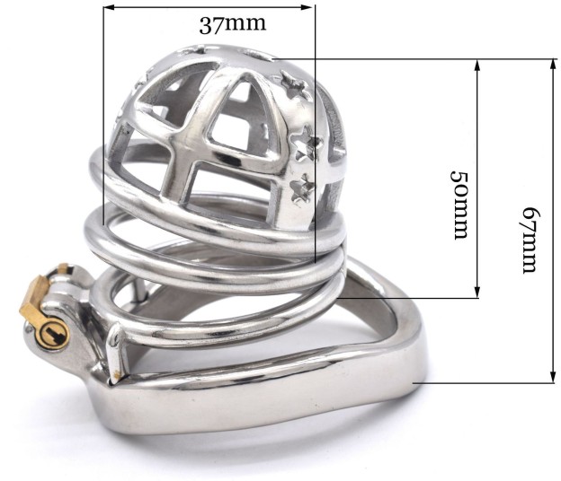 Metal Chastity Cage with Stars -WeLovePlugs