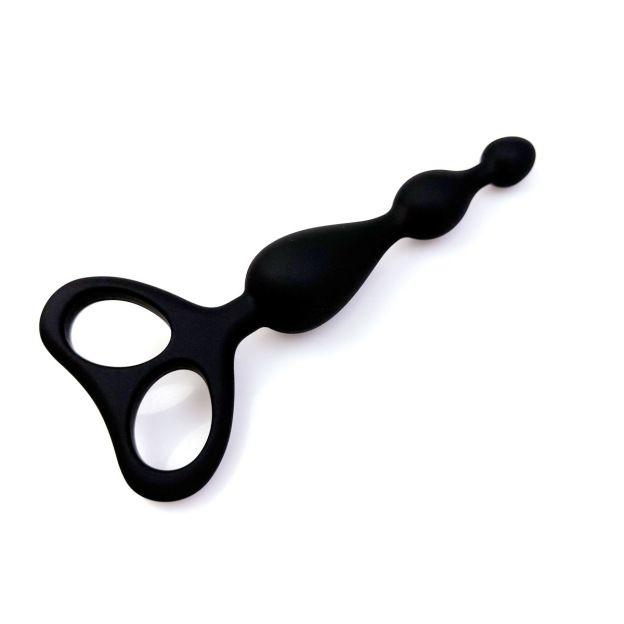 Black Silicone Fist Hold Anal Beads Plug-WeLovePlugs