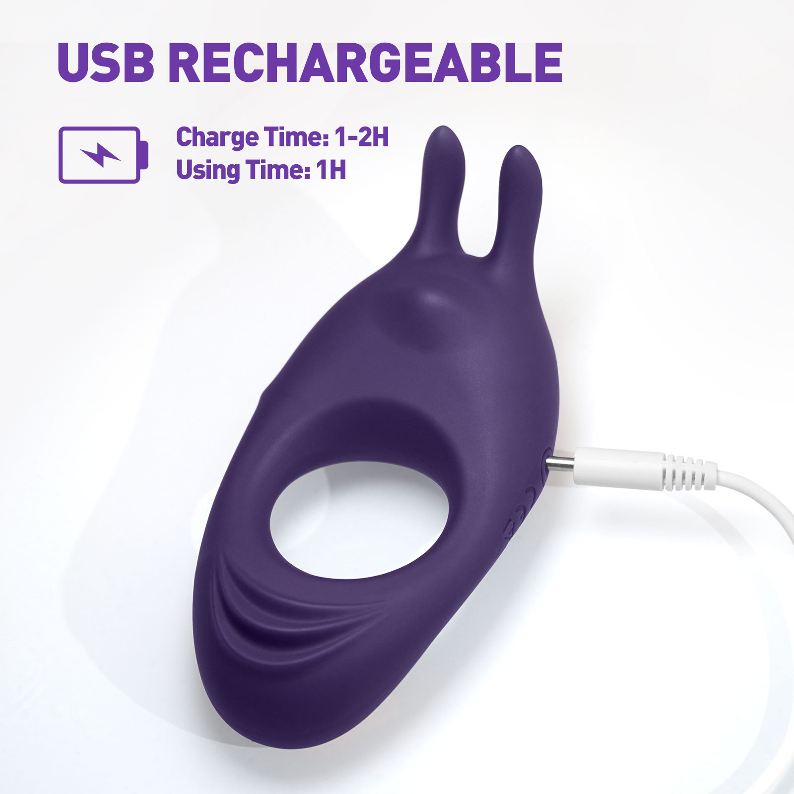 9 Vibrating Rabbit Purple Cock Ring-WeLovePlugs