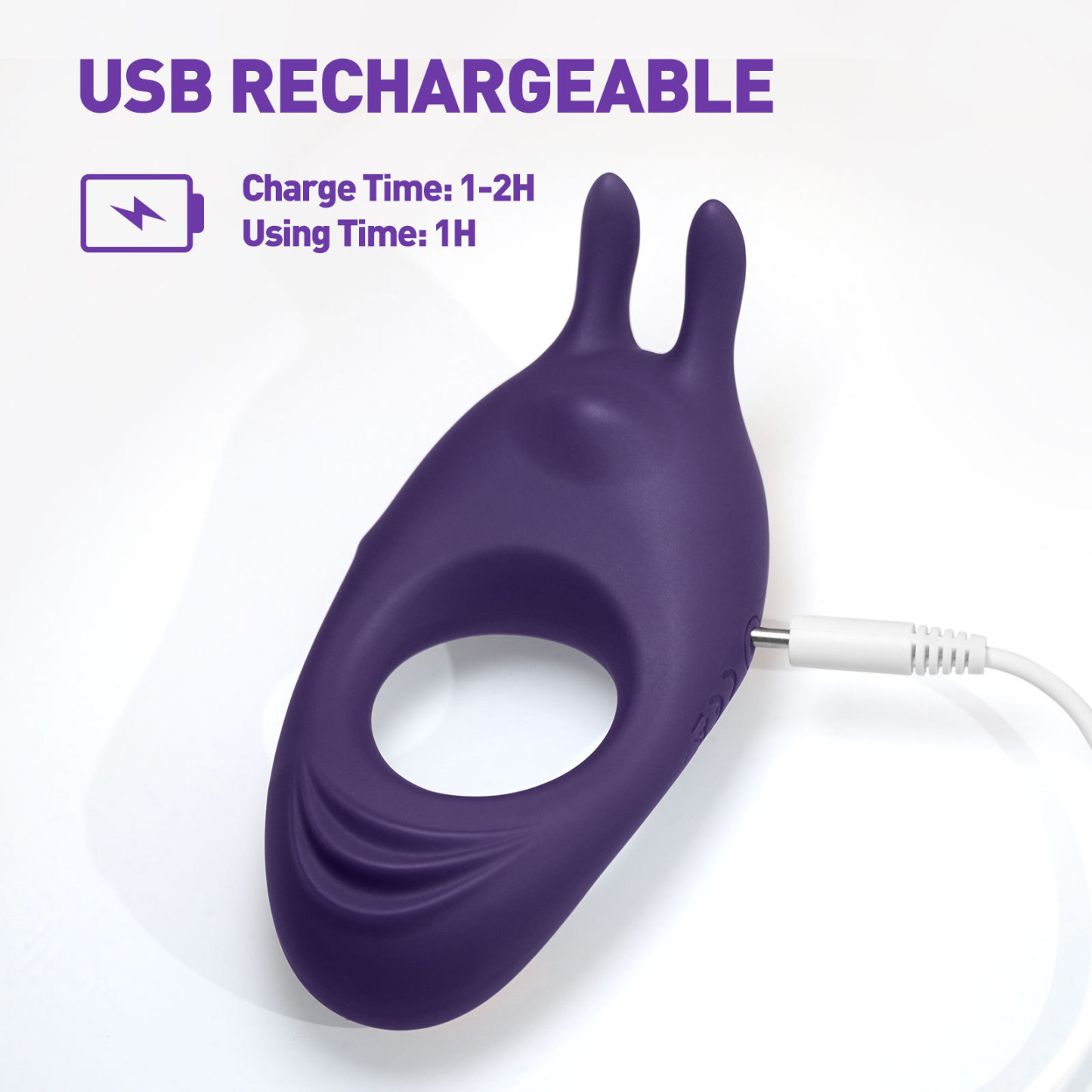 9 Vibrating Rabbit Purple Cock Ring-WeLovePlugs