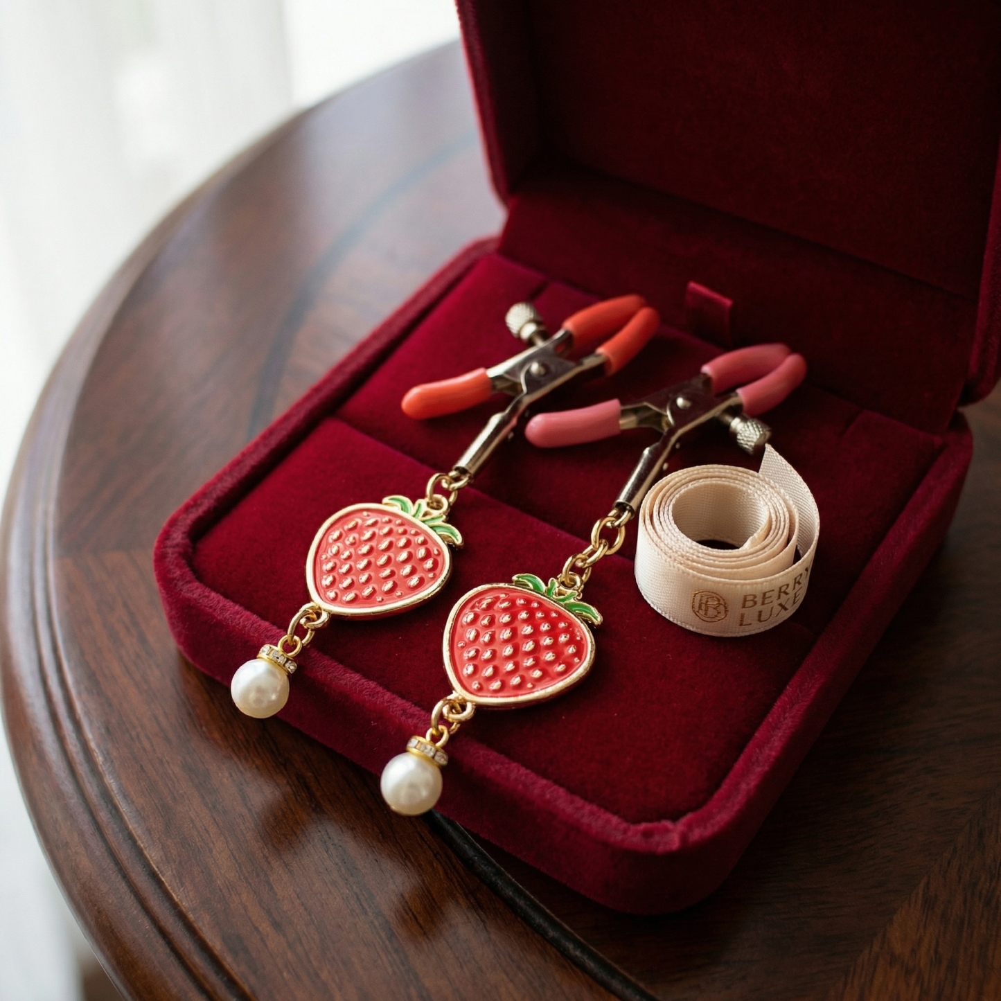 Cute Strawberry Nipple Clamps With Adjustable Dual Clip Design - image 10