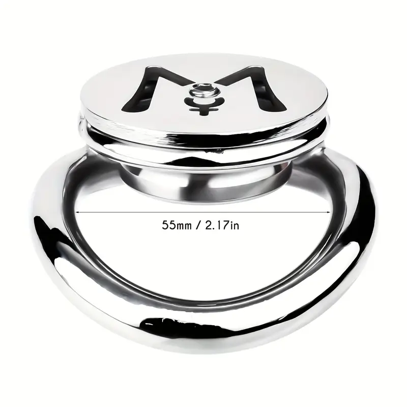 M-shaped Flat Stainless Steel Negative Inverted Chastity Cage Penis Lock Cage-WeLovePlugs
