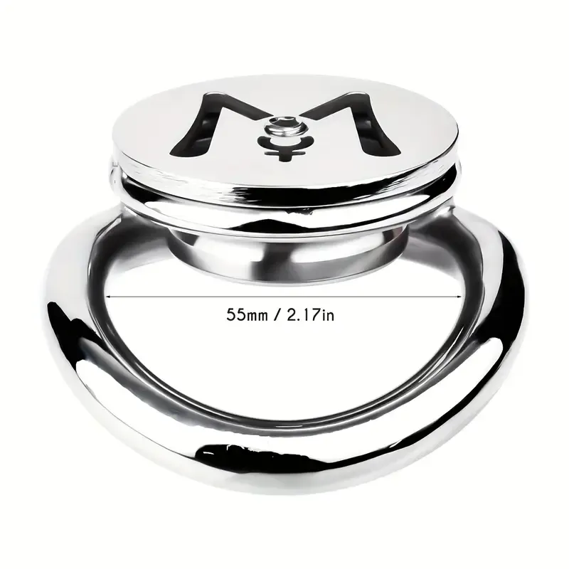 M-shaped Flat Stainless Steel Negative Inverted Chastity Cage Penis Lock Cage-WeLovePlugs