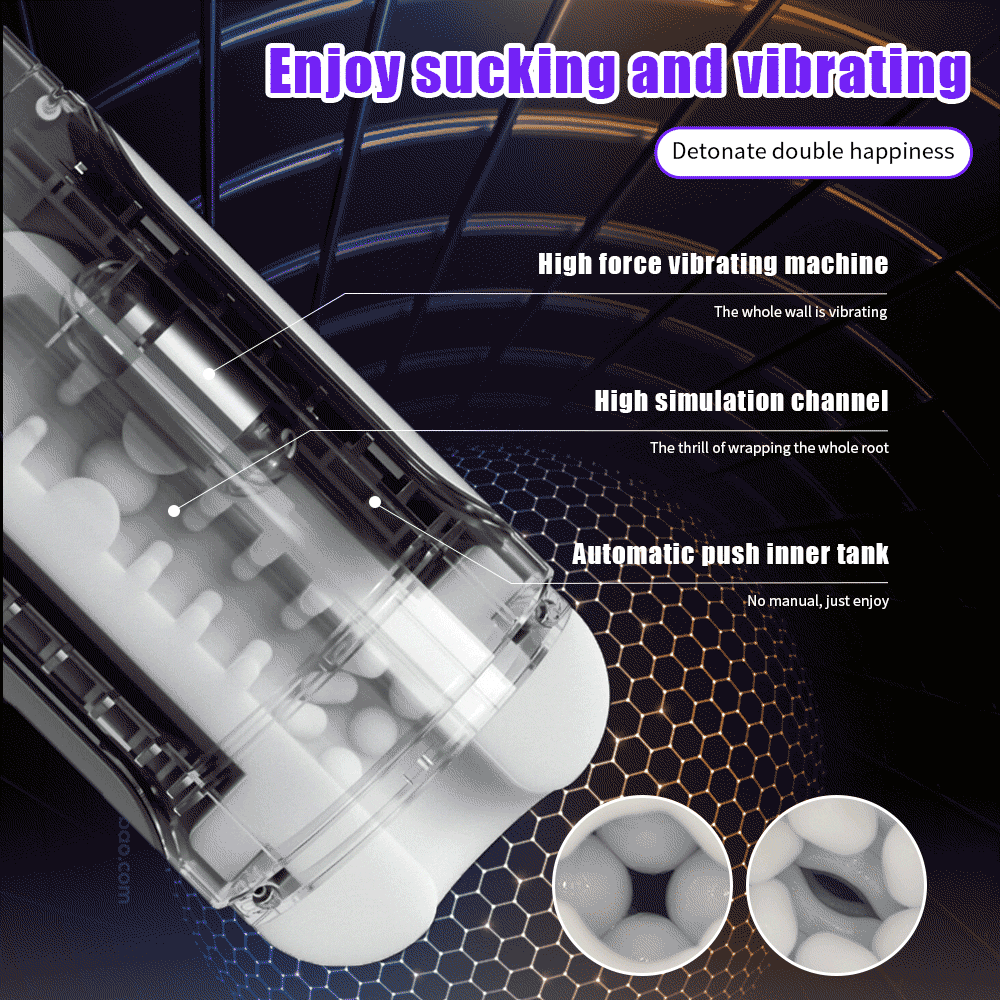 Automatic Telescoping Stroker With Suction & Vibration Masturbator-WeLovePlugs