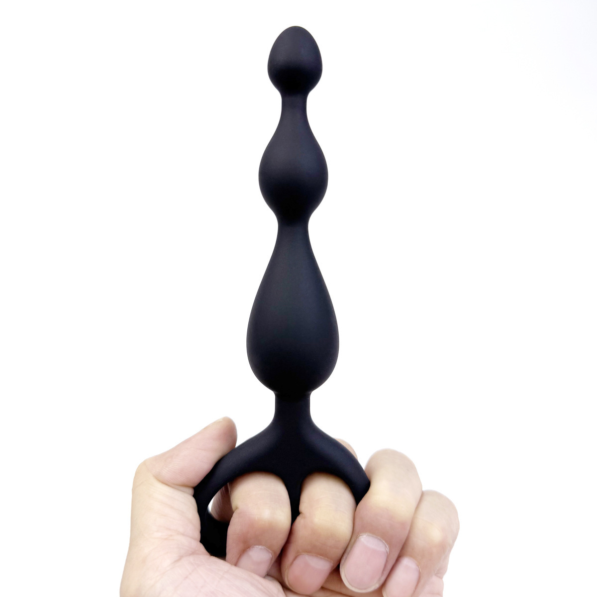 Black Silicone Fist Hold Anal Beads Plug-WeLovePlugs