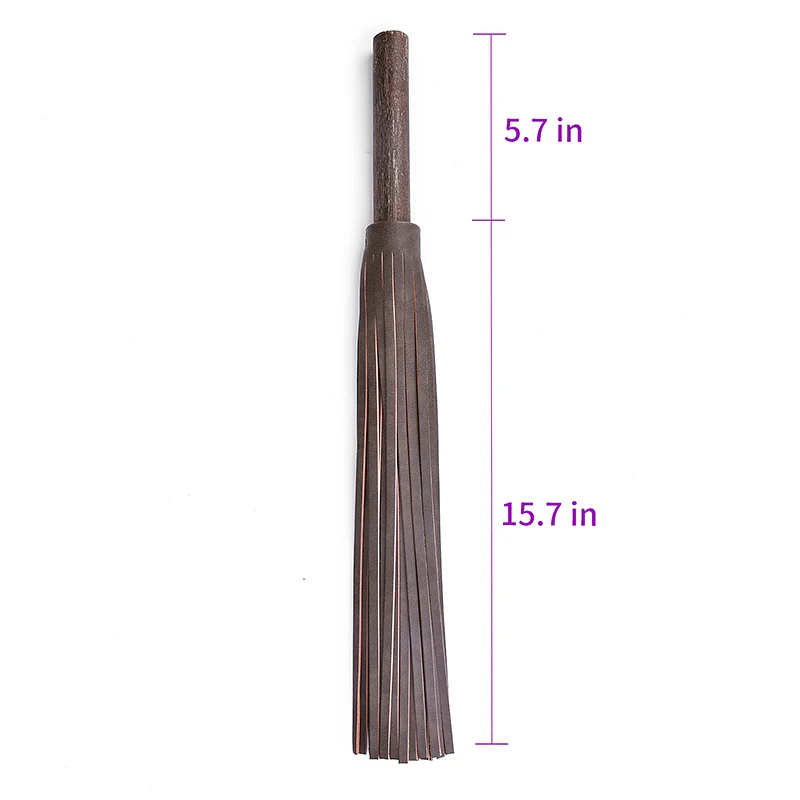 Vintage Wooden Handle Leather Flogger - 21.4'' - image 1