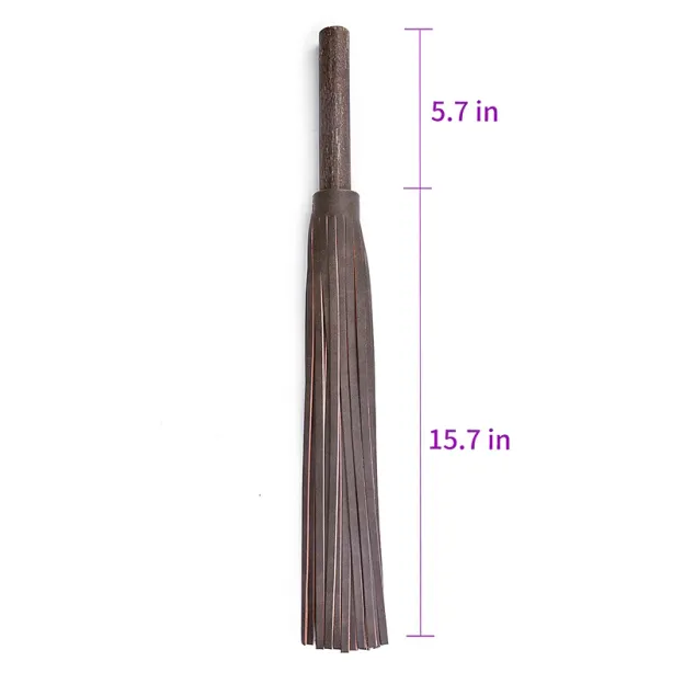 Vintage Wooden Handle Leather Flogger - 21.4'' - image 1