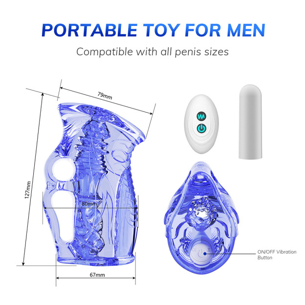 Open-Ended Male Stroker with 3D Beaded Penis Sleeve – Manual & Vibrating Versions Available