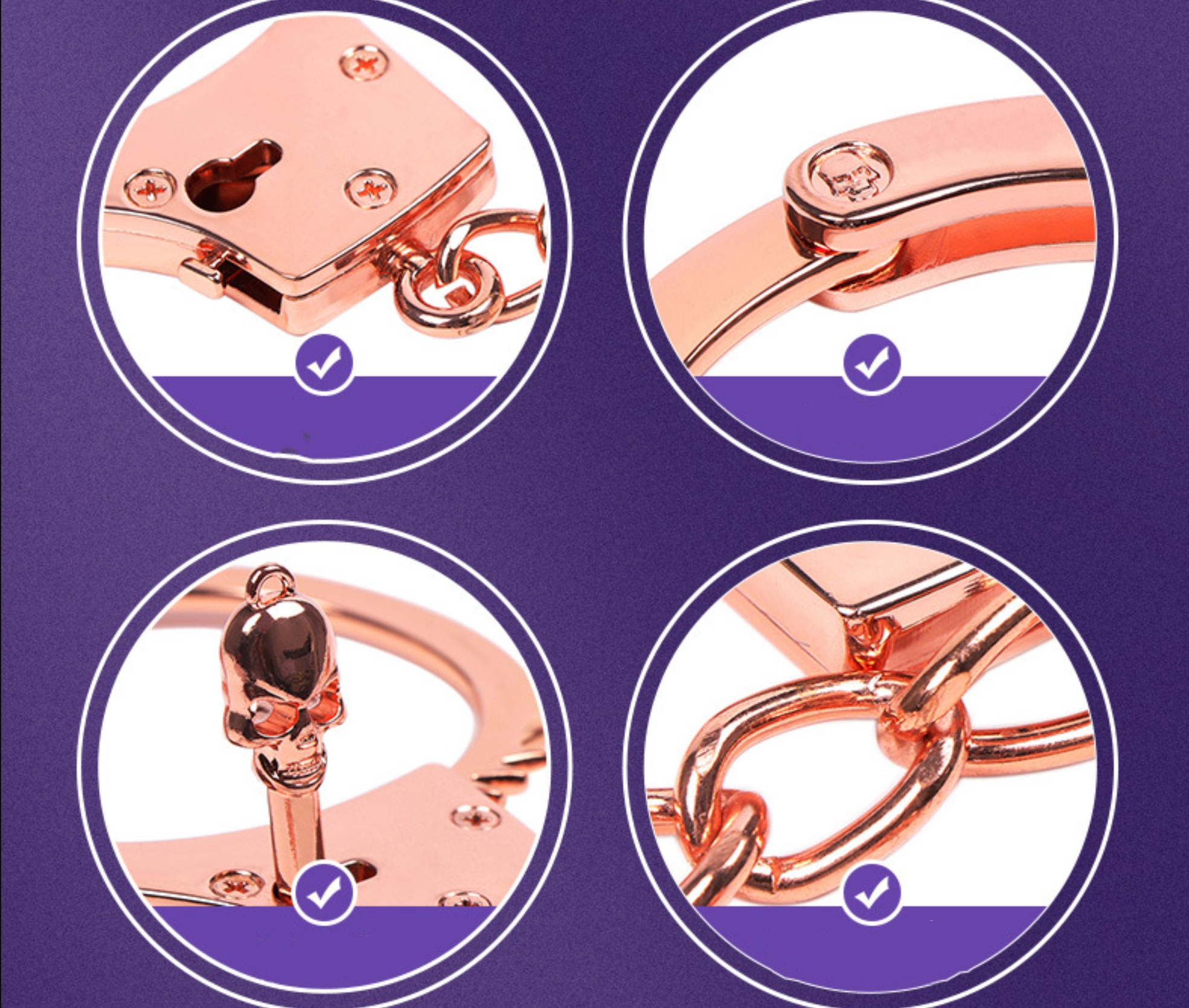 SM Gold & Silver Handcuffs Hand Restraints -WeLovePlugs