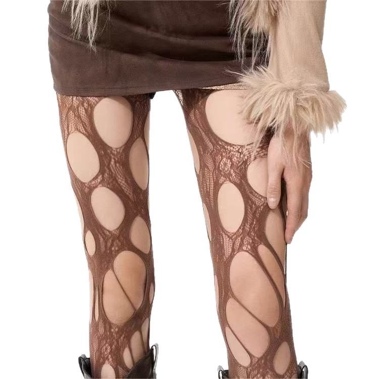 Gothic Ripped Fishnet Tights Stocking – Edgy & Bold for Night Outs-WeLovePlugs