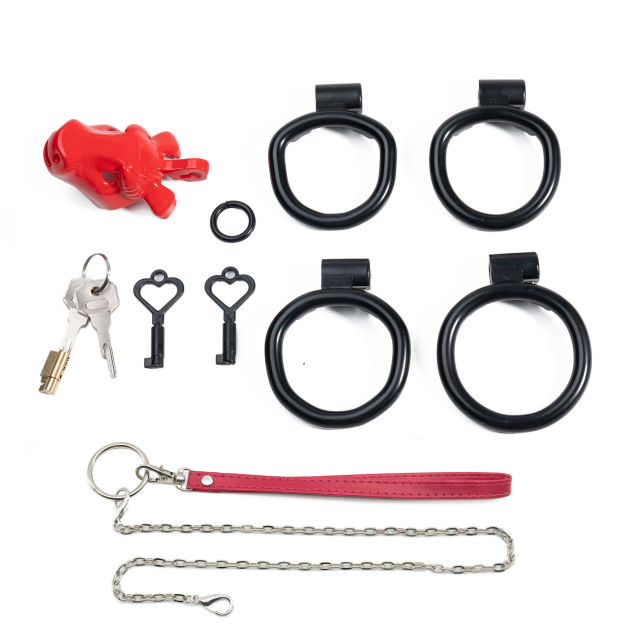 Bull Chastity Cage Kit - Red - image 5