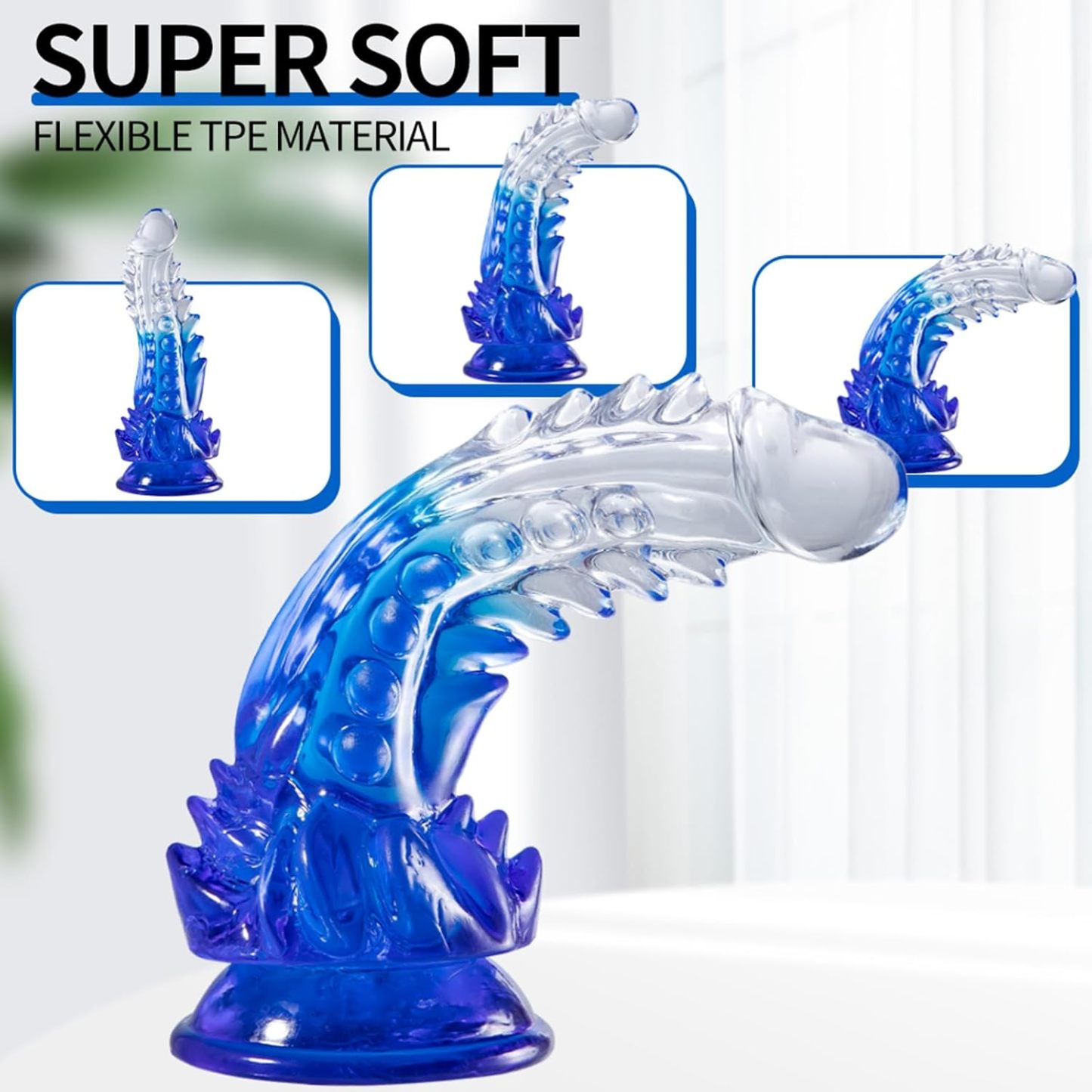 Crystal Clear Curved TPE Dildo for Women – 8.86 Inches - image 11