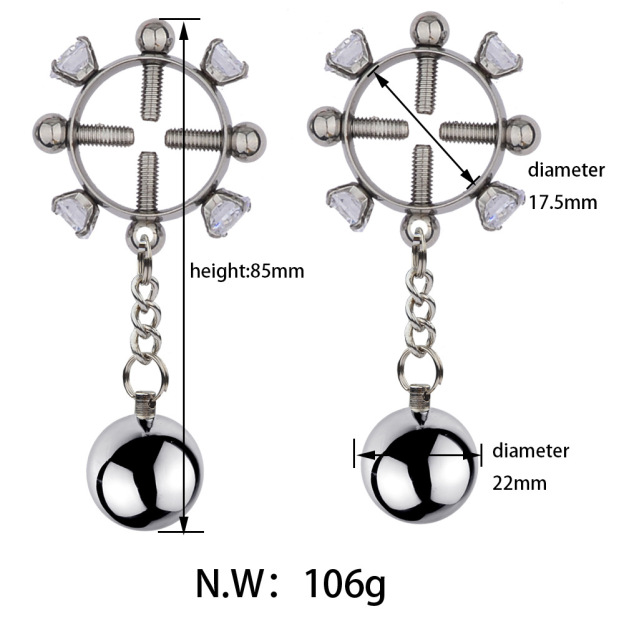 BDSM Diamond Cross Screw Nipple Clamps Nipple Clips-WeLovePlugs