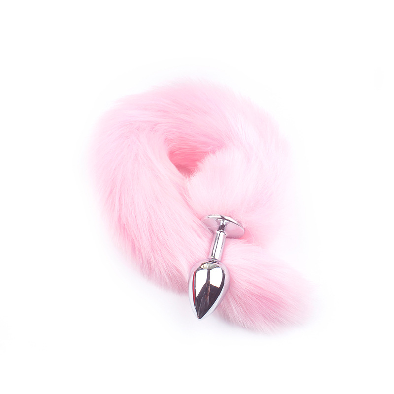 Pink Fox Tail Butt Plug • 18.1 Inch Tail - Pink - image 1