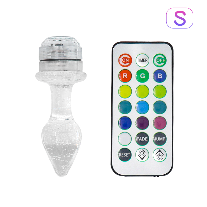 Remote Control Led Crystal Anal Butt Plug-WeLovePlugs
