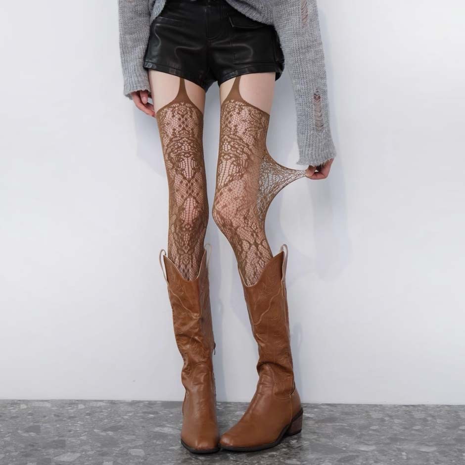 Bold & Beautiful Stocking – Suspender Fishnet Tights with Attitude-WeLovePlugs