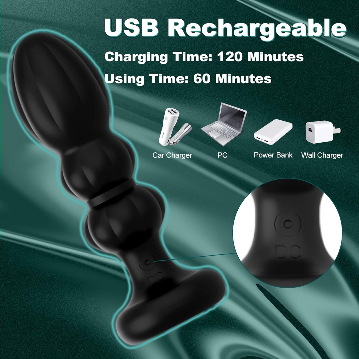 Vibrating Thrusting Silicone Butt Plug -WeLovePlugs